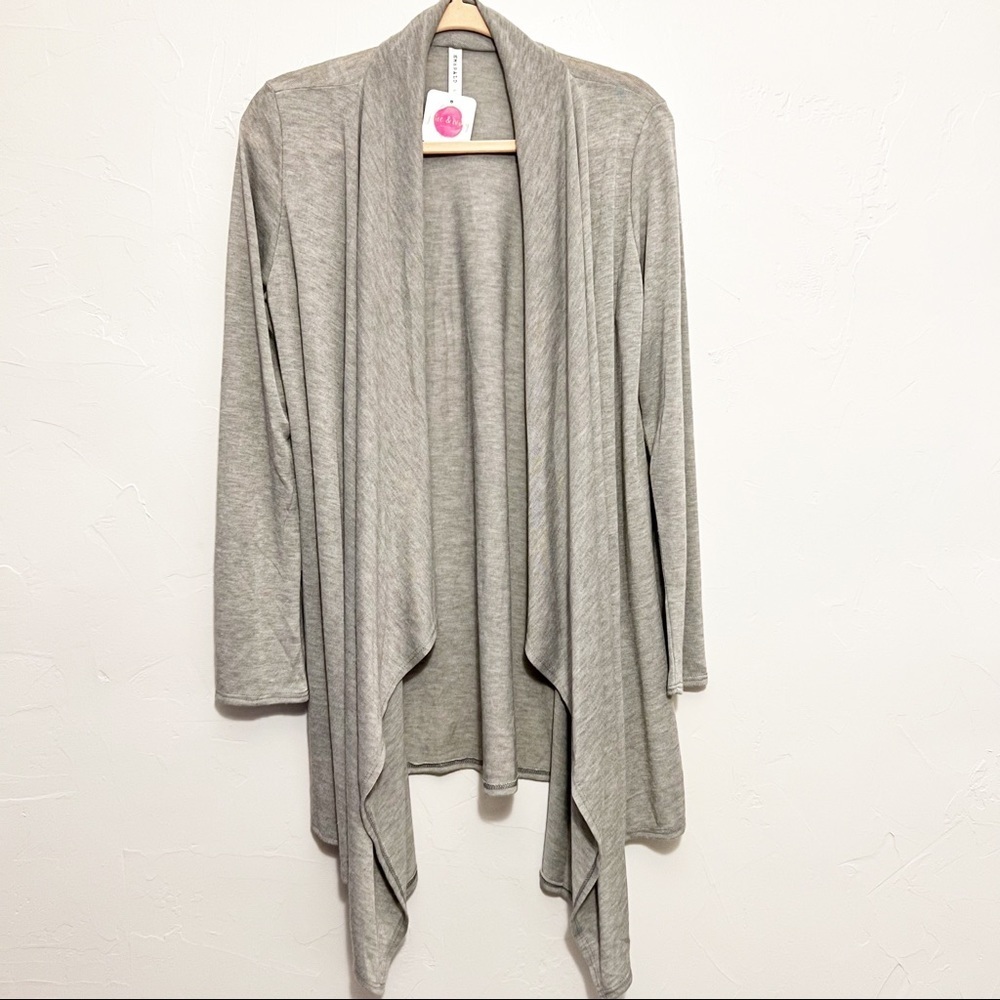 Emerald Gray Flowy Cardigan size large NWT